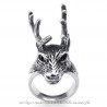 BA0153 BOBIJOO Jewelry Ring-Kopf Hirsch, Jäger, Mann, Frau, Edelstahl