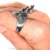 BA0153 BOBIJOO Jewelry Ring Deer Head Hunter Man Woman Stainless Steel