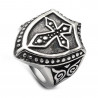 BA0156 BOBIJOO Jewelry El Anillo De Sellar Escudo Templario Cruz Latina De Acero Inoxidable