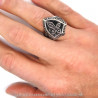 BA0156 BOBIJOO Jewelry Siegelring Ring Templer Schild Lateinisches Kreuz Edelstahl