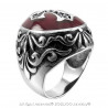 BA0157 BOBIJOO Jewelry Anello Uomo Rosso A Croce Latina, Monarchici Acciaio