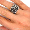 BA0163 BOBIJOO Jewelry Siegelring Ring Kreuz Pattée Templer Dreieck