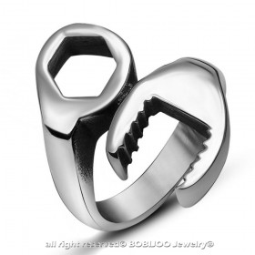 BA0167 BOBIJOO Jewelry Ring Man Woman Wrench Craftsman Mechanic Steel