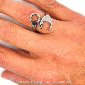 BA0167 BOBIJOO Jewelry Ring Mann Frau Schraubenschlüssel-Handwerker-Mechaniker Stahl