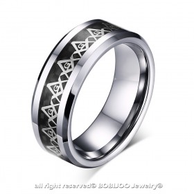 BA0168 BOBIJOO Jewelry Ring Ring Alliance Freemason Tungsten Carbon
