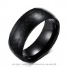 Bague Anneau Alliance Acier Noir Fibre Carbone 8mm bobijoo