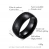 BA0172 BOBIJOO Jewelry Ring-Ring-Alliance-Stahl-Schwarz-Kohlenstoff-Faser-8mm