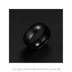 BA0172 BOBIJOO Jewelry Ring-Ring-Alliance-Stahl-Schwarz-Kohlenstoff-Faser-8mm
