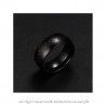 BA0172 BOBIJOO Jewelry Anello Anello di Alleanza Acciaio e Fibra di Carbonio Nera 8mm