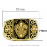 BA0184 BOBIJOO Jewelry Anillo Anillo De Acero Dorado Acabado En Oro Cruz Templaria Ecu