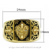 BA0184 BOBIJOO Jewelry Ring Siegelring Edelstahl Vergoldet Gold (Am Ende Des Templer-Kreuz Ecu