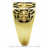 BA0184 BOBIJOO Jewelry Ring Siegelring Edelstahl Vergoldet Gold (Am Ende Des Templer-Kreuz Ecu