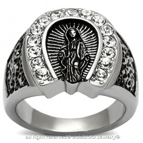 BA0186 BOBIJOO Jewelry Anillo Anillo de sello Camargue Gypsy Herradura Virgen Rita