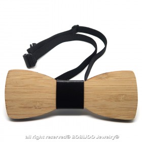 NP0011 BOBIJOO Jewelry Classical Chic Bamboo Wood Bow Tie