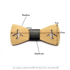 Noeud Papillon Bois Bambou Avion Aviation bobijoo