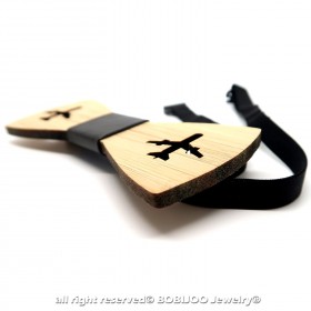 NP0012 BOBIJOO Jewelry Bow-Tie Holz Bambus Flugzeug Luftfahrt