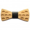 NP0014 BOBIJOO Jewelry Bamboo Wood Bow Tie with Mustaches