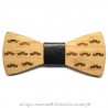 NP0014 BOBIJOO Jewelry Bamboo Wood Bow Tie with Mustaches