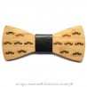 Noeud Papillon Bois Bambou Décor Moustaches bobijoo