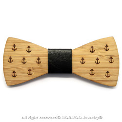 NP0016 BOBIJOO Jewelry Bow tie wood bamboo anchor Marine