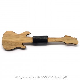 NP0017 BOBIJOO Jewelry Bow tie wood bamboo electric guitar