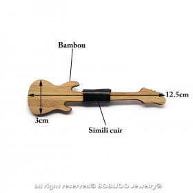 Noeud Papillon Bois Bambou Guitare Electrique bobijoo