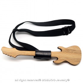 NP0017 BOBIJOO Jewelry Bow tie wood bamboo electric guitar