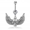 PIP0032 BOBIJOO Jewelry Piercing Navel Surgical Steel skull Aillée Rhinestones