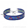 COF0020B BOBIJOO Jewelry Collo rotondo Fiore in Tessuto Blu, Boemia