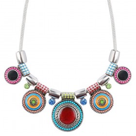 COF0012 BOBIJOO Jewelry Collana Donna Multicolore Emaillé Etnica Boemia