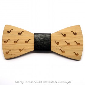 NP0021 BOBIJOO JEWELRY Bow Tie Wood Bamboo Pipe