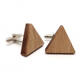 BM0027 BOBIJOO Jewelry Cufflinks Wood Triangle Geometry
