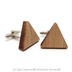 BM0027 BOBIJOO Jewelry Gemelli In Legno Geometria Triangolo