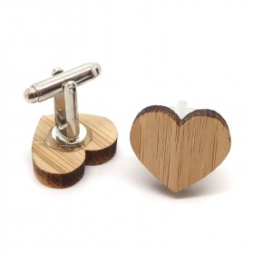 BM0028 BOBIJOO Jewelry Gemelli In Legno Cuore Amore Amore