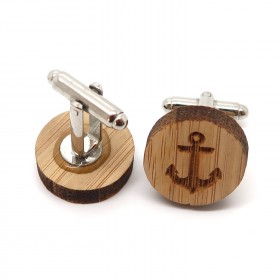 BM0029 BOBIJOO Jewelry Gemelli In Legno Di Ancoraggio Marino