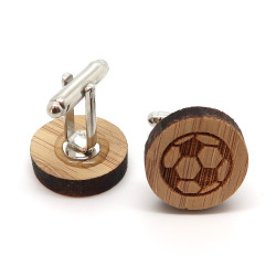 BM0030 BOBIJOO Jewelry Manschettenknöpfe Holz Fußball