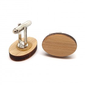 BM0031 BOBIJOO Jewelry Gemelli In Legno Ovale Del Rugby