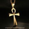 PE0071 BOBIJOO JEWELRY Cross of Life Pendant 60mm Stainless Steel Gold Necklace