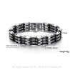 BR0018 BOBIJOO Jewelry Bracciale Catena Uomo in Acciaio inossidabile, Silicone 12 mm