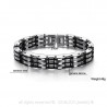 BR0018 BOBIJOO Jewelry Bracciale Catena Uomo in Acciaio inossidabile, Silicone 12 mm