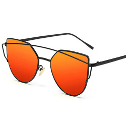 LU0035 BOBIJOO Jewelry Sunglasses-Metal Futuristic Style Black Orange Pink