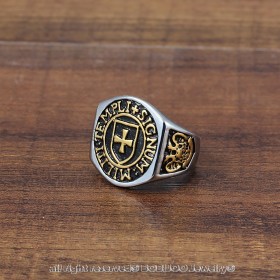 BA0068 BOBIJOO Jewelry Anillo De Signet Cruz Templaria Frank Mason Templi Signum Militi