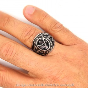 BA0203 BOBIJOO Jewelry Ring, Signet Ring, Master Mason Freemasonry