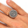 BA0189 BOBIJOO Jewelry Ring Signet Steel Freemason Band Of Brothers