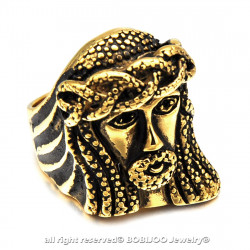 BA0190 BOBIJOO Jewelry Gran Anillo Anillo Anillo De Acero Inoxidable De Oro De Jesús