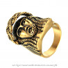 BA0190 BOBIJOO Jewelry Breit Ring Siegelring Edelstahl Vergoldet Jesus