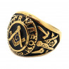 BA0019 BOBIJOO Jewelry Siegelring Ring Freimaurer-Meister Schwarz-Blau-Stahl