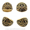 BA0019 BOBIJOO Jewelry Siegelring Ring Freimaurer-Meister Schwarz-Blau-Stahl