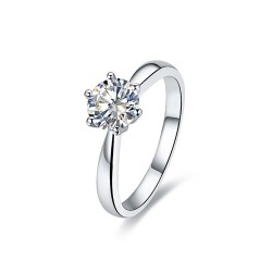 SOL0001 BOBIJOO Jewelry Anello Solitario Argento Zirconia 7mm 6 artigli