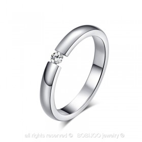 SOL0002 BOBIJOO Jewelry Solitaire-Alliance-Ring Stahl Silber Rose Gold
